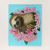 Puzzle Sloth and Flowers (Vertical)