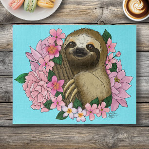 Puzzle Sloth and Flowers
