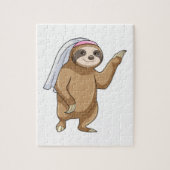 Puzzle Sloth as Bride with Veil (Vertical)
