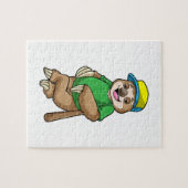 Puzzle Sloth au baseball avec batte de baseball (Horizontal)