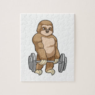 Puzzle Sloth au Bodybuilding avec Barbell
