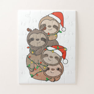 Puzzle Sloth Christmas Tree Animaux de Noël Sloths