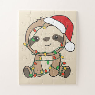 Puzzle Sloth Christmas Winter Animaux Sloths Jigsaw Puzzl