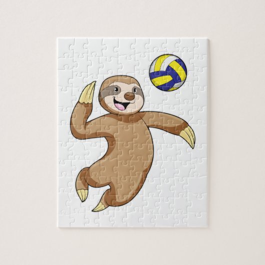Puzzle Sloth comme joueur de volleyball avec volleyball (Vertical)