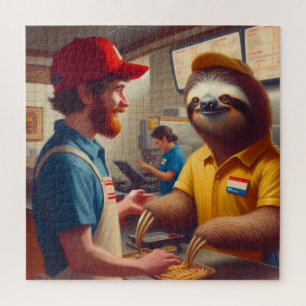 Puzzle Sloth Fast Food Worker
