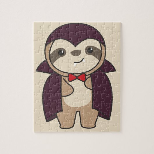 Puzzle Sloth Halloween Cute Devil Vampire costume Jigsaw (Vertical)