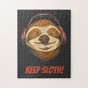 Puzzle Sloth Keep Calm in chillin vintage