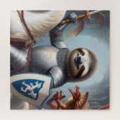 Puzzle Sloth Knight Fighting Dragons (Horizontal)