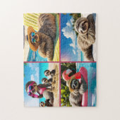 Puzzle Sloth Pool Party Collage Funny Relaxation Plage (Vertical)