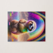 Puzzle Sloth Watercolor Neon Ligths Baby Sloth (Horizontal)