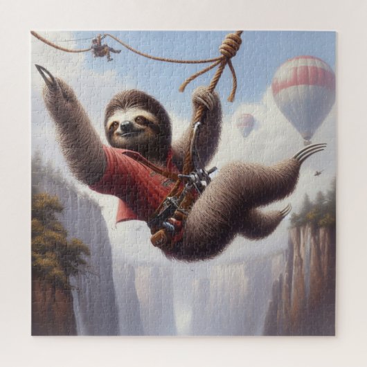 Puzzle Sloth Ziplining (Vertical)