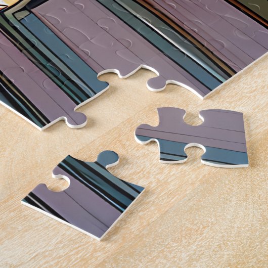 Puzzle Smart Anime Girl in Library Reading Books (Côté)