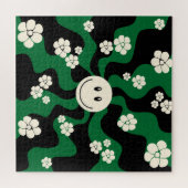 Puzzle Smile - Vert, Crème et Noir (Horizontal)