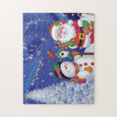 Puzzle Smiling snowman et Santa Claus (Vertical)