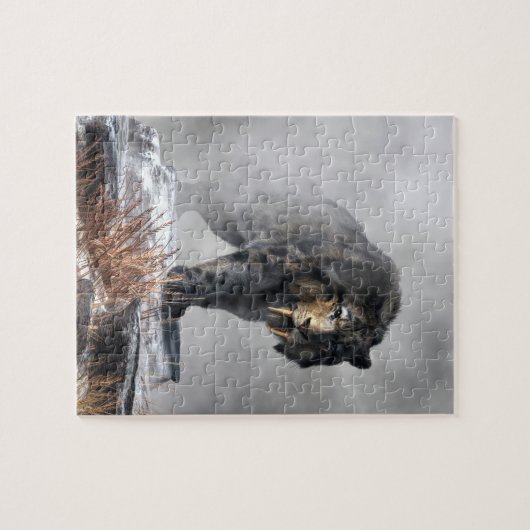 Puzzle Smilodon Fatalis en hiver (Horizontal)