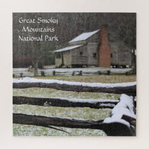 Puzzle Smoky Mountain Cades Cove Snow