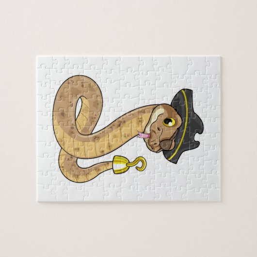 Puzzle Snake as Pirate with Hook Hand & Eye patch (Horizontal)