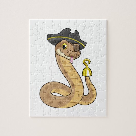 Puzzle Snake as Pirate with Hook Hand & Eye patch (Vertical)