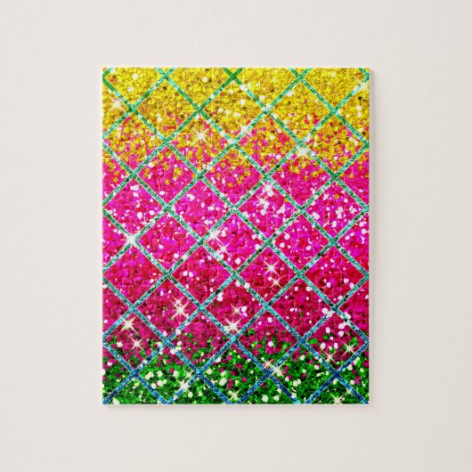 Puzzle Snakeskin rose parties scintillant (Vertical)