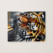 Puzzle Snarling Tiger Nom personnalisé Cadeau (Horizontal)