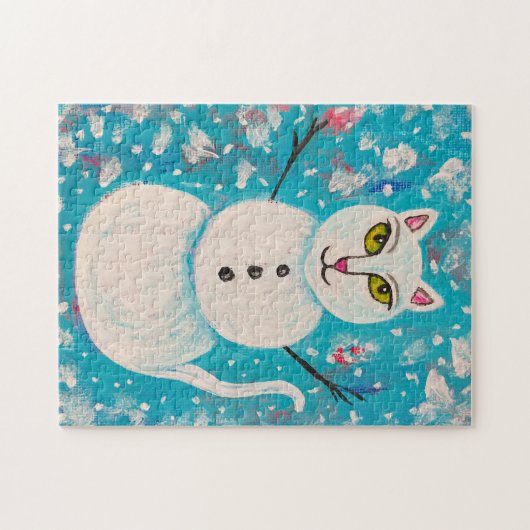 Puzzle Snow Kitty (Horizontal)