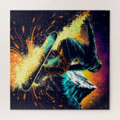 Puzzle Snowboard Sports d'hiver Montagnes (Horizontal)