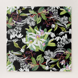 Puzzle Snowdrops & Orchidées : Motif noir croisé
