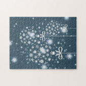 Puzzle Snowflakes, bleu et blanc, ballons (Horizontal)