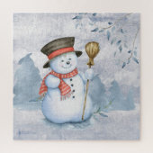 Puzzle Snowman Watercolor Snow (Vertical)