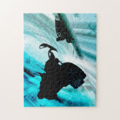 Puzzle Snowmobiling sur le Rev glacial de traînées (Vertical)