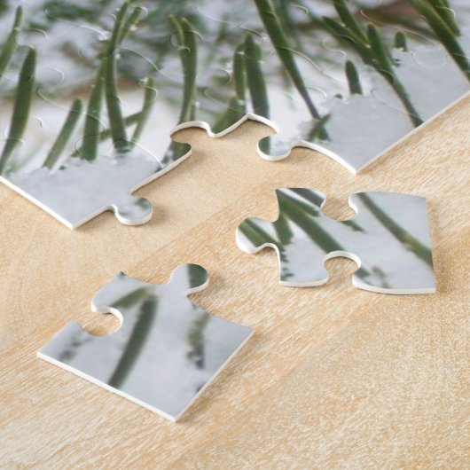 Puzzle Snowy Pine Cone I (Côté)