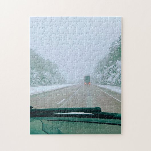 Puzzle Snowy Swedish Road Trip (Vertical)