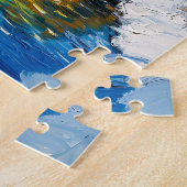 Puzzle Snowy Village with Stream and Trees Fantasy Painti (Côté)