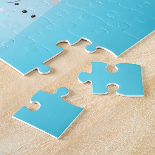 Puzzle Snowy Winter Cabine et mignon Snowman Festive (Côté)