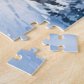 Puzzle Snowy Winter Wonderland Navy et White (Côté)