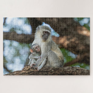 Puzzle Social Monkey – Photo d'animal africain