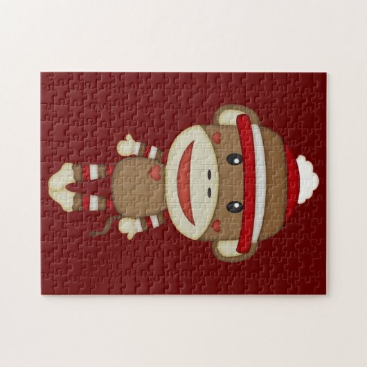Puzzle Sock Monkey Retro Family Fun Game (Horizontal)