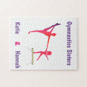 Puzzle Soeurs de gymnastique Nom personnalisé (Horizontal)