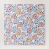 Puzzle Soft Hearts : Continuous Line Valentine's (Horizontal)