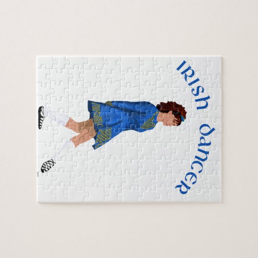 Puzzle Soft Shoe Irish Dancer in Blue (Horizontal)