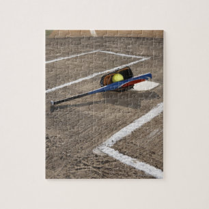 Puzzle Softball, gant de softball et chauve-souris à la p