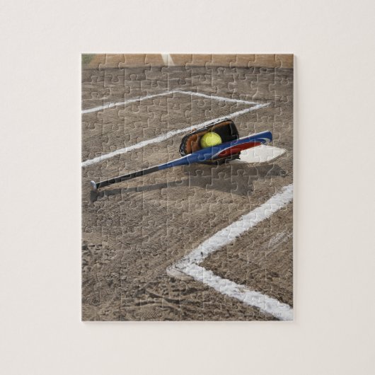 Puzzle Softball, gant de softball et chauve-souris à la p (Vertical)