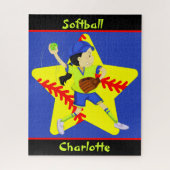 Puzzle  Softball Girls Star Pitcher Personalized  (Vertical)