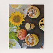 Puzzle Soins sucrés et goûteux Muffins Tournesol Crème gl (Vertical)