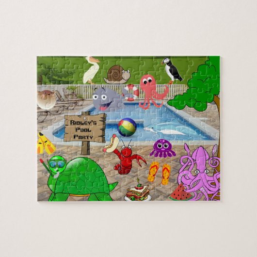Puzzle Soirée de billard pour enfants personnalisée (Horizontal)