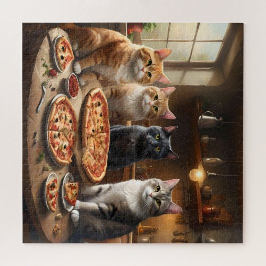 Puzzle Soirée Pizza Chat, (Horizontal)