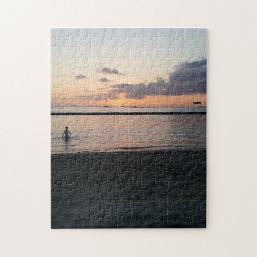 Puzzle Soirée Sunset Plage tropicale Waikiki Oahu Hawaii (Vertical)