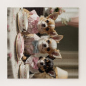 Puzzle Soirée Tea Party de Cute Girly Chihuahua (Horizontal)