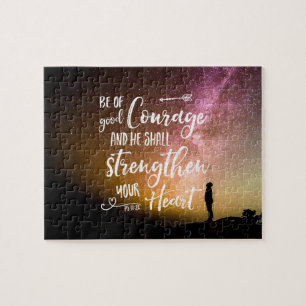 Puzzle Sois courageux ciel nocturne - Psaume 31:24 Jigsaw