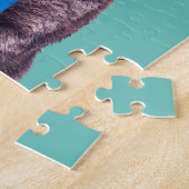 Puzzle "SOIS INCROYABLE !" Chat en Cravate Bleue, Turquoi (Côté)